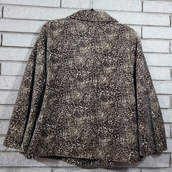 Talbots Leopard Print kelli swing coat 16P - Picture 3 of 8
